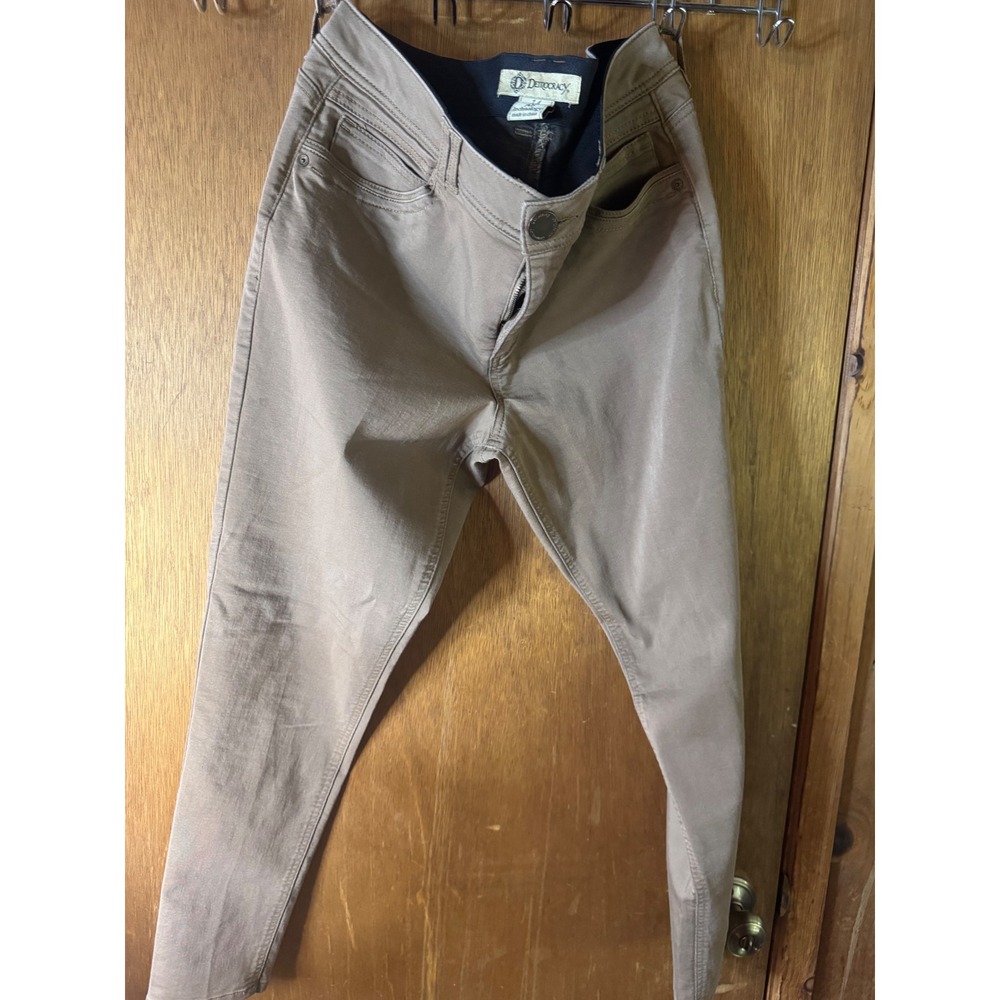 Democracy Womens 14 Ab Solution Skinny Pants Tan Khaki Stretch Casual Trousers
